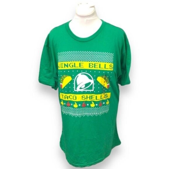 Ripple Junction Taco Bell Christmas Graphic Tee, Green, size 2X - Picture 1 of 6